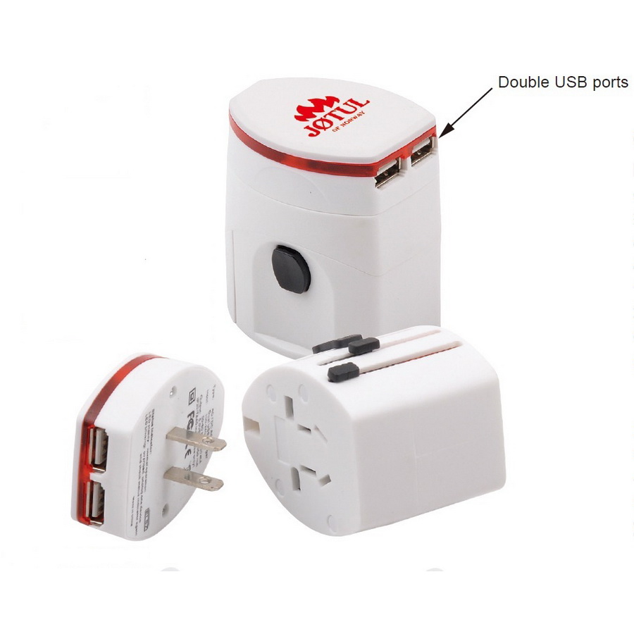 Light-up Universal Travel Adapter with USB